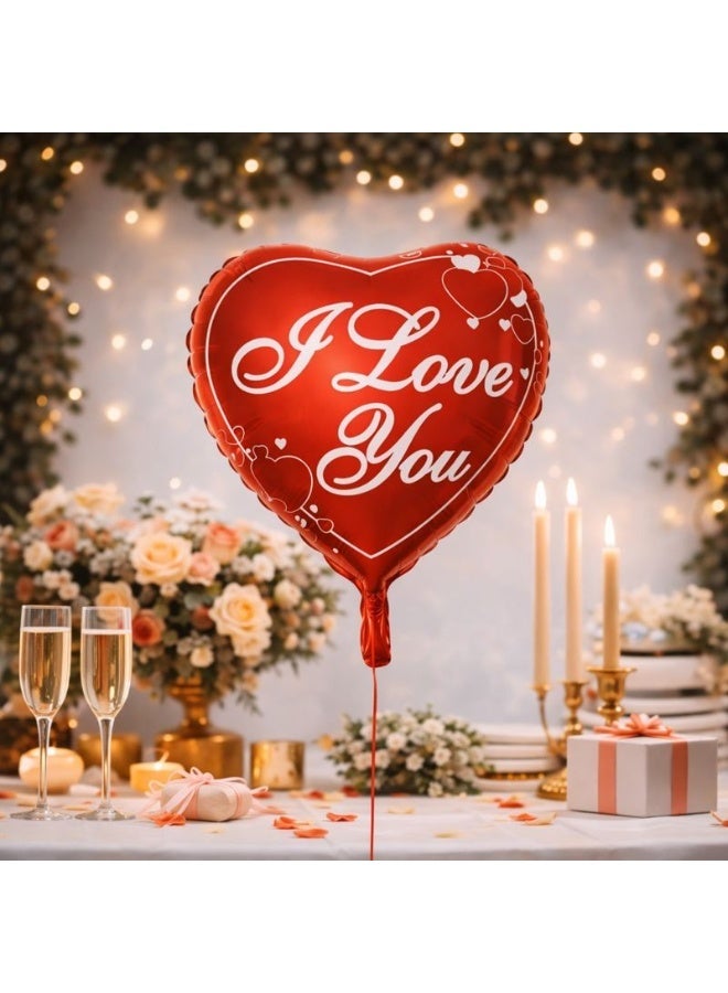 بالون فويل قلب مكتوب I Love You باللون الأحمر 18 إنش – زينة عيد الحب - Image 3